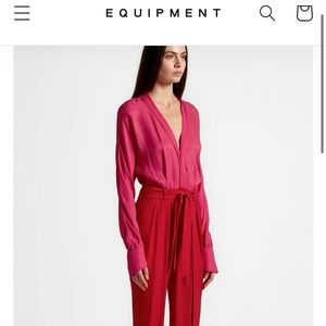 Equipment Femme Zephrina Pink and Orange Jumpsuit